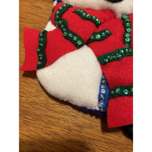 Design Works Crafts Felt Christmas Stocking Handcrafted "Snowman and Tree" 16" - Picture 3 of 10